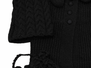 Knitted Black Set: pull + Bag + Wool Hat